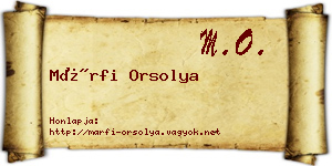 Márfi Orsolya névjegykártya